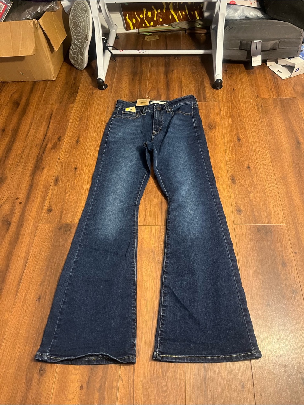 Levi's 726 flare Dark Blue Wide Leg Jeans 26 waist 30 inseam